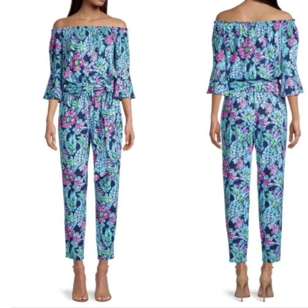 Lilly Pulitzer Calla High Tide Pineapple Paradise Jumpsuit S